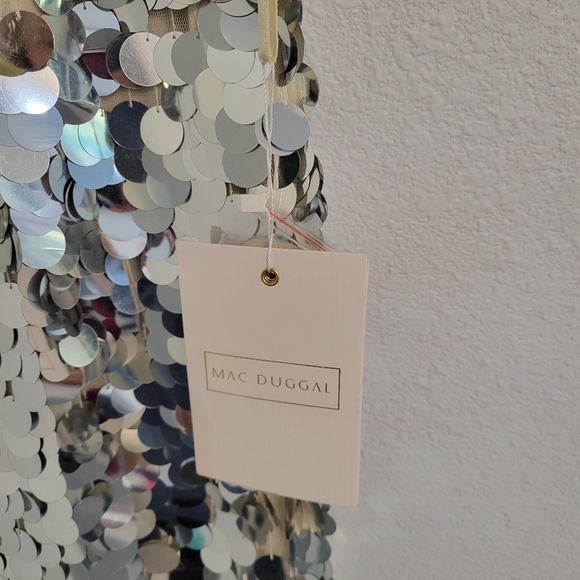 Mac Duggal Silver Sequin Maxi Dress - Picture 14 of 15